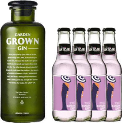 Grown Spirits and Ar Garden Grown Gin + 4 Artisan Violet Blossom Tonic