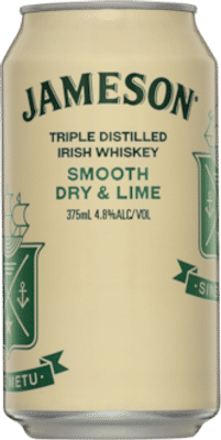 Jameson Irish Whiskey Smooth Dry & Lime 4.8% Cans 375mL