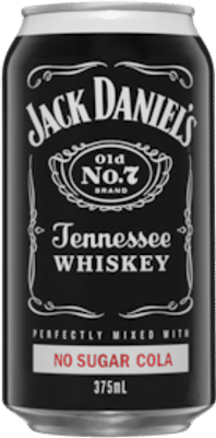 Jack Daniels Whiskey & No Sugar Cola Cans 10 Pack 375mL
