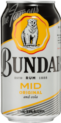 Bundaberg UP Rum Midstrength & Cola Cans 375mL