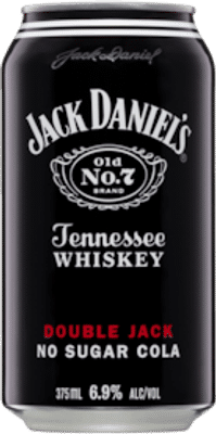Jack Daniels Double Jack Whiskey & No Sugar Cola Cans 375mL