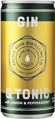 Archie Rose Archie Rose Gin & Tonic With Lemon & Pepperberry Cans