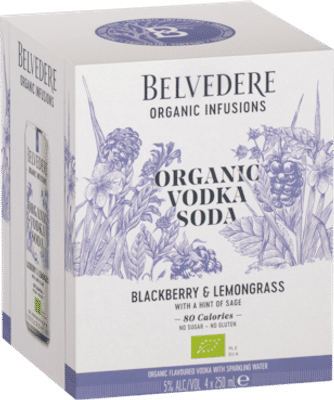 Belvedere Organic Vodka Soda Blackberry & Lemongrass