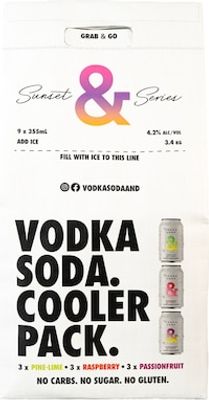 Vodka Soda & Sunset Series Cooler 9 Pack Cans