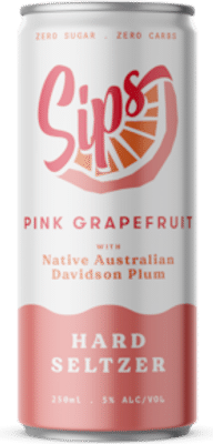 Sips Pink Grapefruit Vodka & Sparkling Water Hard Seltzer Cans 250mL