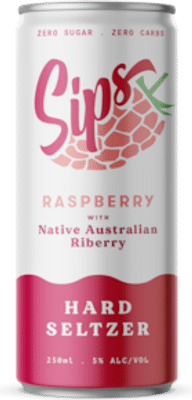 Sips Raspberry Vodka & Sparkling Water Hard Seltzer Cans 250mL