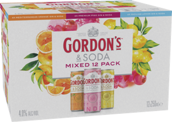 Gordons Gin & Soda Mixed Pack 12x2 Cans