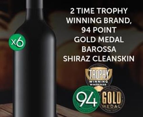 2 Time Trophy 94 Point Gold Medal Shiraz Cleanskin