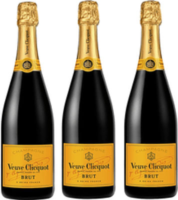 Veuve Clicquot Brut Yellow Label French Sparkling Wine3 Pack